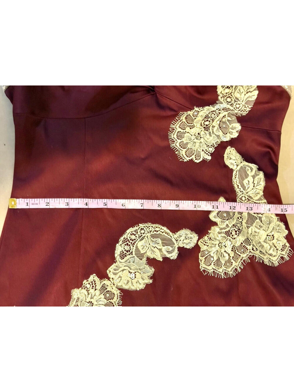 Adrianna Papell Burgundy Halter Lace Party Dress Women's Size 8 - Picture 13 of 15